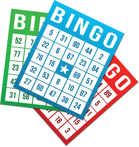 Grønn, blå og rød bingokupong